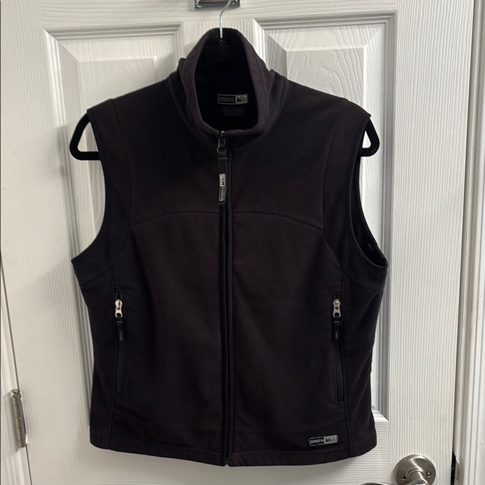 Women's REI Polartec Black Fleece Vest Sleeveless - Size Small